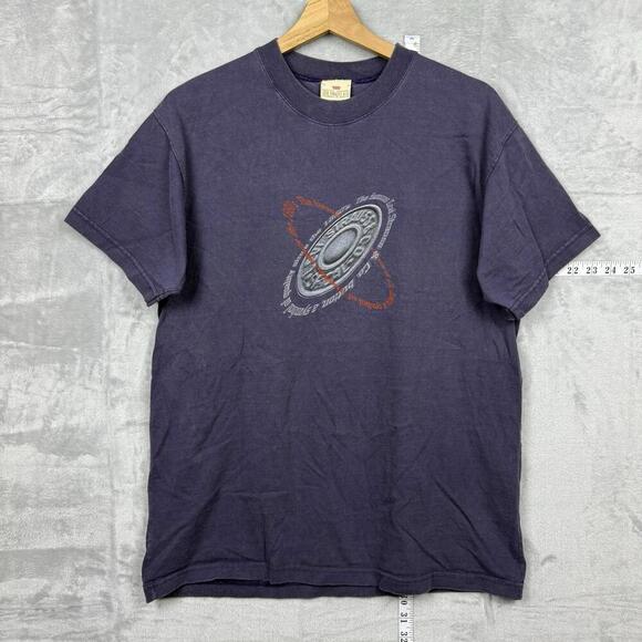 Vintage Levi’s Graphic Tee Size M Saturn Orbit Print Purple USA Retro Y2K 1990s - Picture 2 of 6